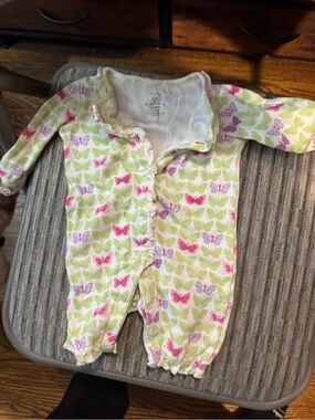small wonders Green & Pink Butterfly Romper